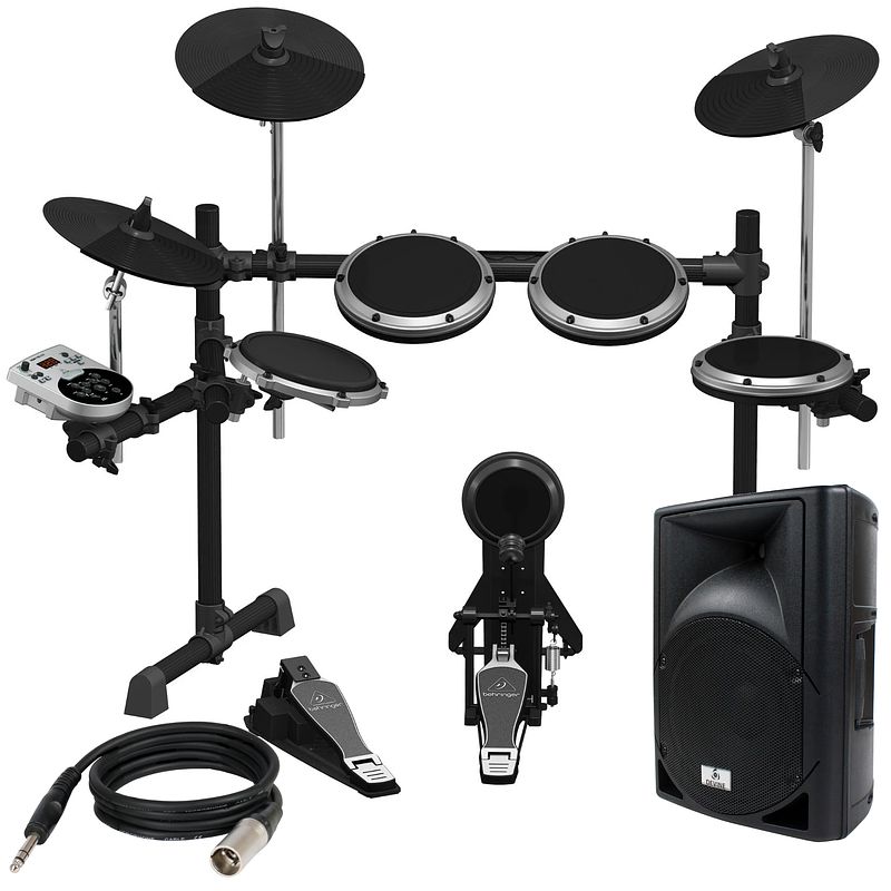 Foto van Behringer xd8usb elektronisch drumstel + versterker + kabel