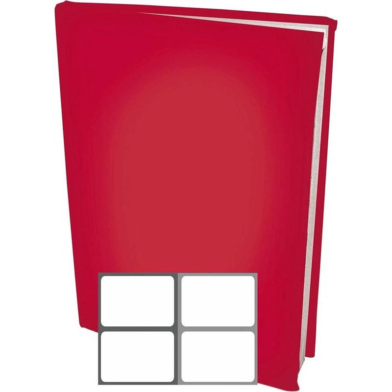 Foto van Rekbare boekenkaften a4 - rood - 6 stuks inclusief grijze labels
