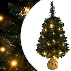 Foto van Vidaxl kunstkerstboom met led's en standaard 90 cm pvc groen