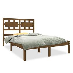 Foto van The living store bedframe grenenhouten - bedframe 140x190 - hoogwaardig massief grenenhout