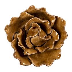 Foto van Clayre & eef decoratie beeld bloem ø 8*4 cm bruin keramiek decoratief figuur decoratieve accessoires woonaccessoires