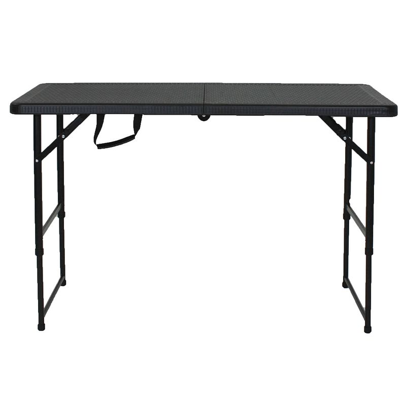 Foto van Lowander inklapbare tafel 120x60 cm - klaptafel vouwtafel campingtafel - extra stabiel - zwart