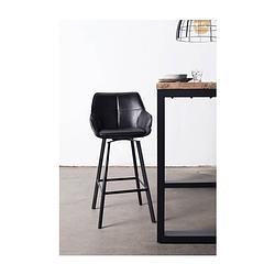 Foto van Giga meubel - barstoel zwart - pu leer & metaal - zithoogte 65cm - barstoel shannon - giga
