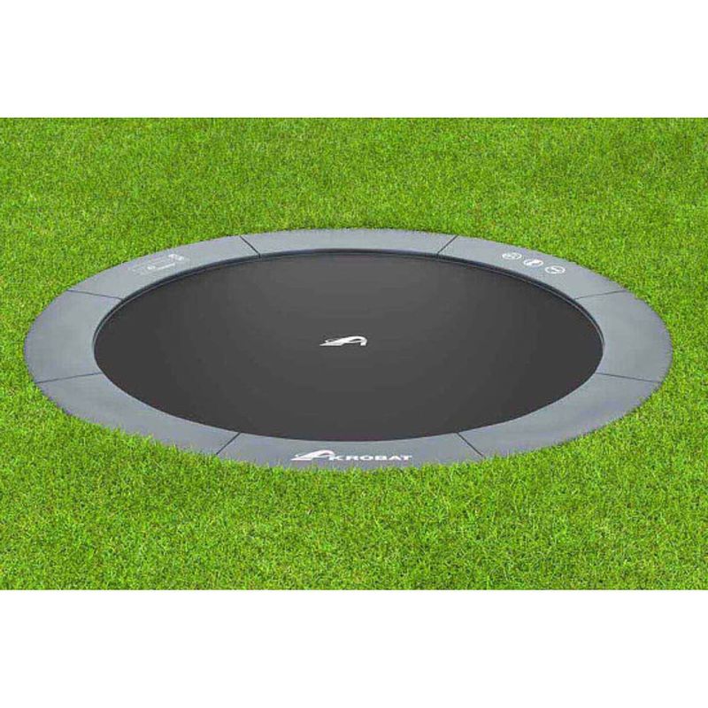 Foto van Akrobat orbit flat to the ground trampoline - 244 cm - antraciet