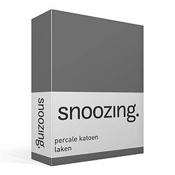 Foto van Snoozing - laken - eenpersoons - percale katoen - 150x260 - antraciet