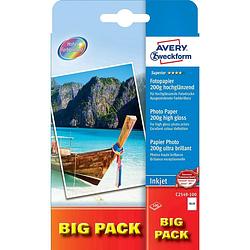 Foto van Avery-zweckform superior photo paper inkjet big pack c2549-100 fotopapier 10 x 15 cm 200 g/m² 100 vellen hoogglans