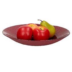 Foto van Decoratie schaal/fruitschaal van glas rood rond d30 x h6 cm - fruitschalen