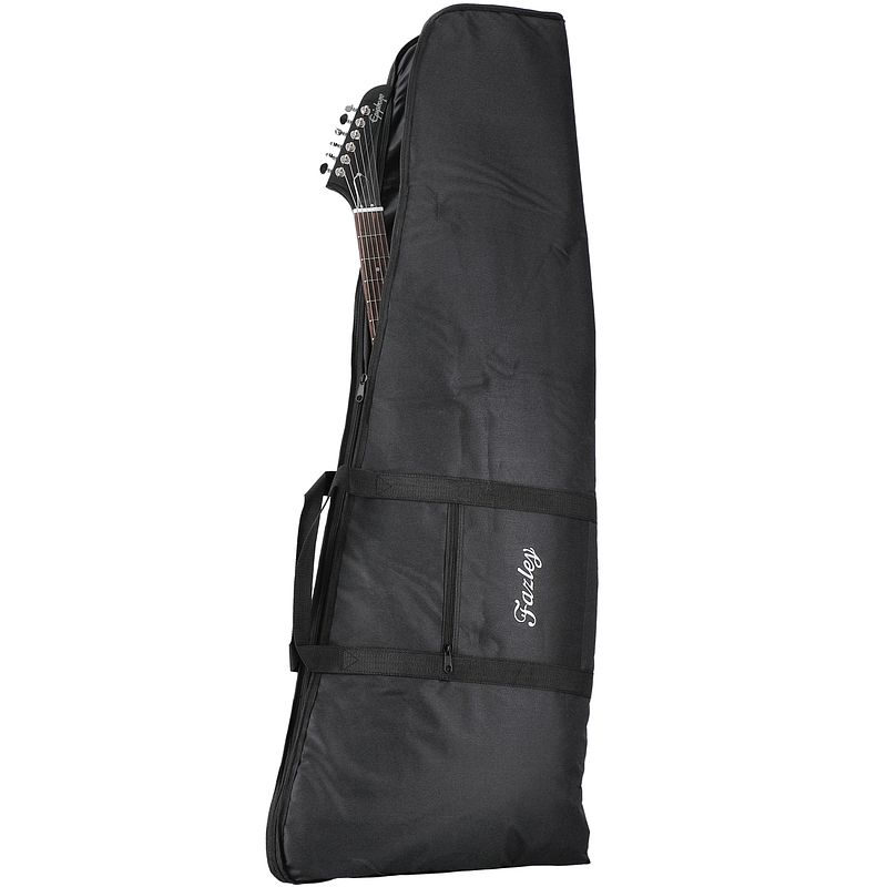 Foto van Fazley carrier d4xb deluxe gigbag voor elektrische gitaar "x" zwart