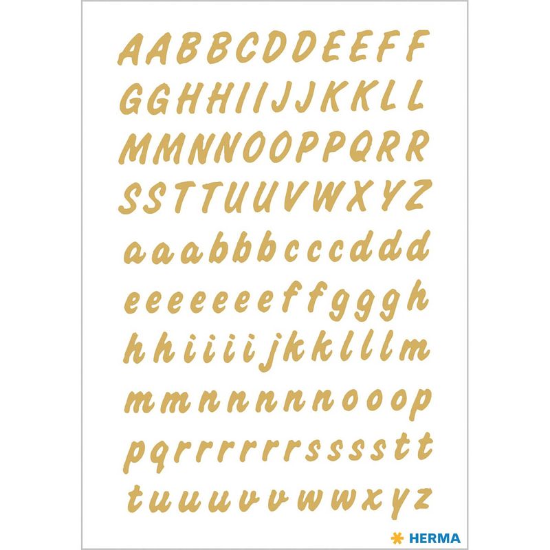 Foto van Stickervellen 220x alfabet plak letters a-z goud/transparant 8 mm - stickers