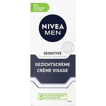 Foto van Nivea men sensitive gezichtscrème - verzacht de huid en vermindert huidirritaties - uv-bescherming -