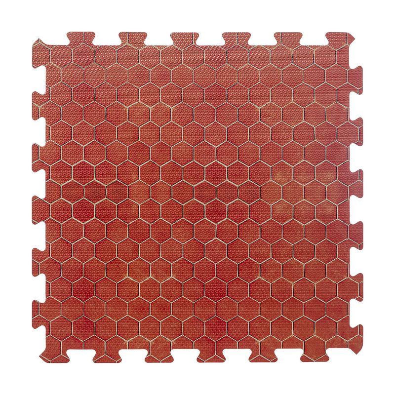 Foto van 8x stuks foam puzzelmat zwembadtegels/fitnesstegels terracotta tegeltjes 50 x 50 cm - speelkleden