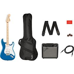 Foto van Squier affinity series stratocaster hss pack mn lake placid blue starterset elektrische gitaar
