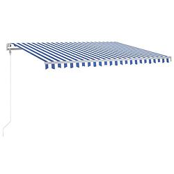 Foto van Vidaxl luifel automatisch met led en windsensor 400x350 cm blauw wit