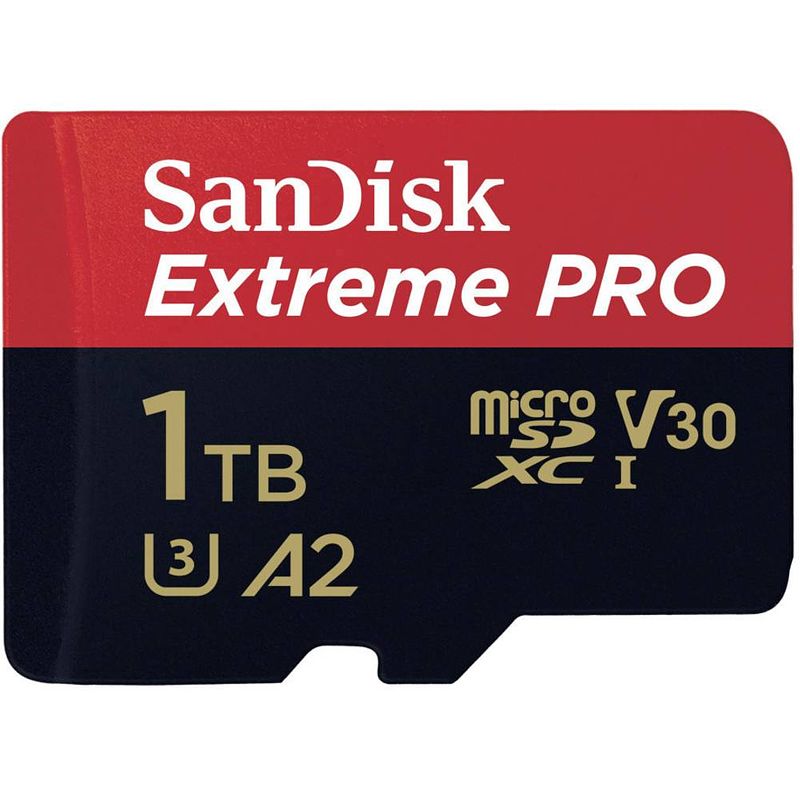 Foto van Sandisk extreme pro™ microsdxc-kaart 1 tb class 10, uhs-i, uhs-class 3, v30 video speed class a2-vermogensstandaard