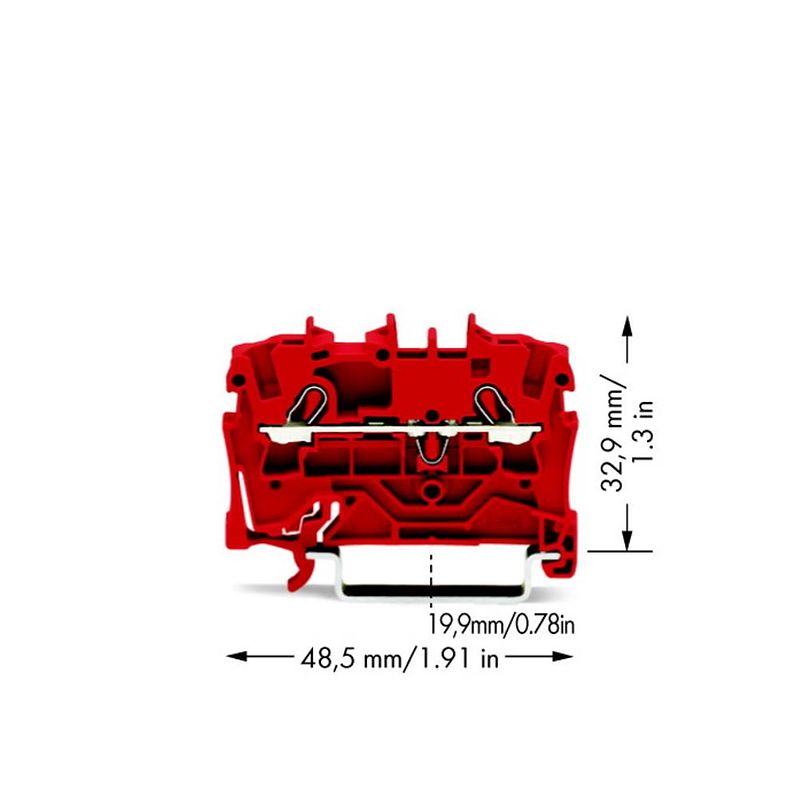 Foto van Wago 2002-1203 doorgangsklem 5.20 mm spanveer rood 100 stuk(s)