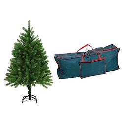 Foto van Kerst bundel - kunstkerstboom groen 120 cm hoog & opbergtas