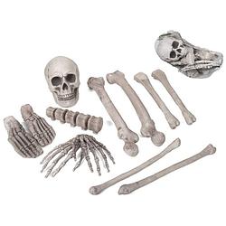Foto van Halloween zak met 12x horror kerkhof decoratie botten/beenderen - feestdecoratievoorwerp