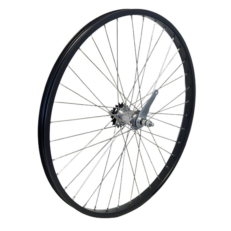 Foto van Kgs achterwiel leenfiets 26 inch 559 shimano remnaaf velg breed zwart