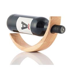 Foto van Drijvend houten wijnhouder woolance - wijnhouder - wijnfleshouder - zwevende wijnfleshouder - wijn accessoires - wijnrek