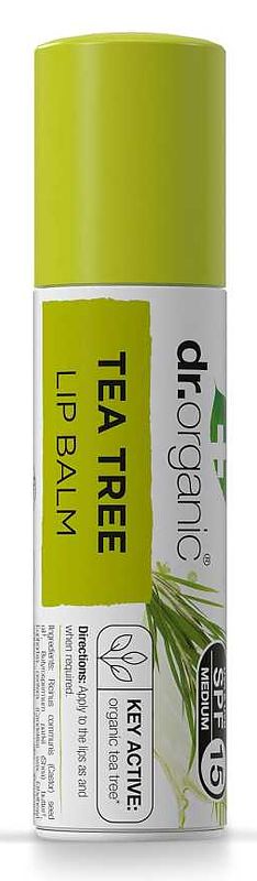 Foto van Dr organic teatree lipbalm f15