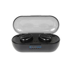 Foto van Silvergear draadloze in ear sport oordopjes zwart - bluetooth - met oplaadbare opbergcase