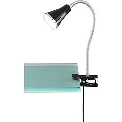 Foto van Led klemlamp - trion arora - 3w - warm wit 3000k - glans zwart - kunststof