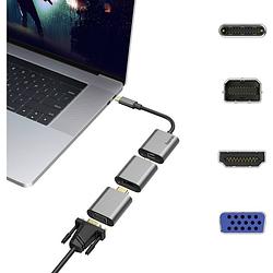 Foto van Hama 00200306 usb-c / mini-displayport / hdmi / vga adapter [1x usb-c stekker, mini-displayport stekker, hdmi-stekker - 1x mini-displayport bus, hdmi-bus,