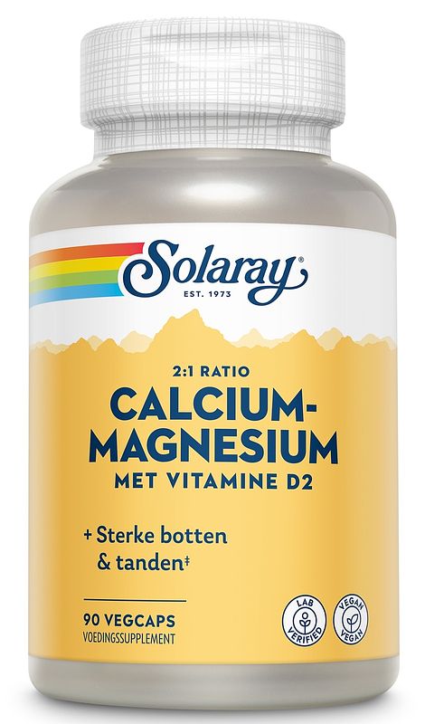 Foto van Solaray calcium-magnesium met vitamine d2 capsules