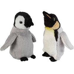 Foto van Zuidpool serie pluche knuffels 2x stuks - pinguin met kuiken van 15 cm - vogel knuffels