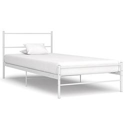 Foto van Vidaxl bedframe metaal wit 90x200 cm