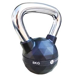 Foto van Sveltus kettlebell diamond 8 kg staal/polyurenthaan zwart