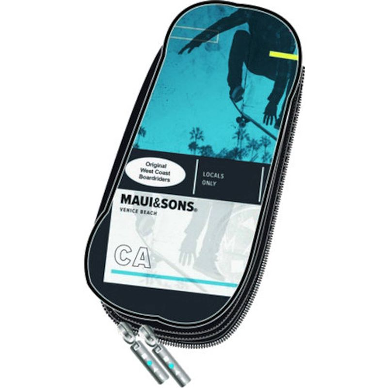 Foto van Maui & sons etui junior 23 x 10 x 6 cm polyester zwart/wit/aqua