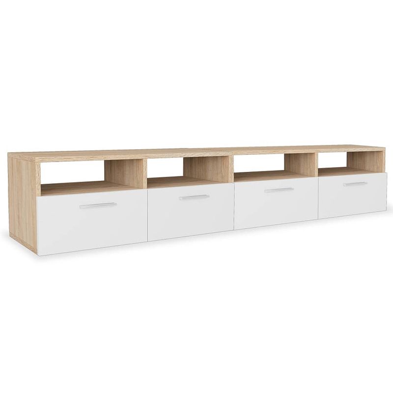 Foto van Vidaxl tv-meubels 95x35x36 cm spaanplaat eikenkleurig en wit 2 st