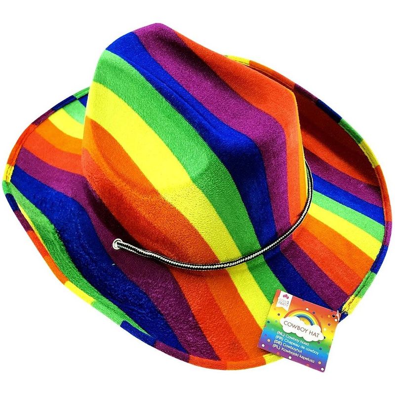 Foto van Mooie cowboyhoed in regenboogkleuren - pride