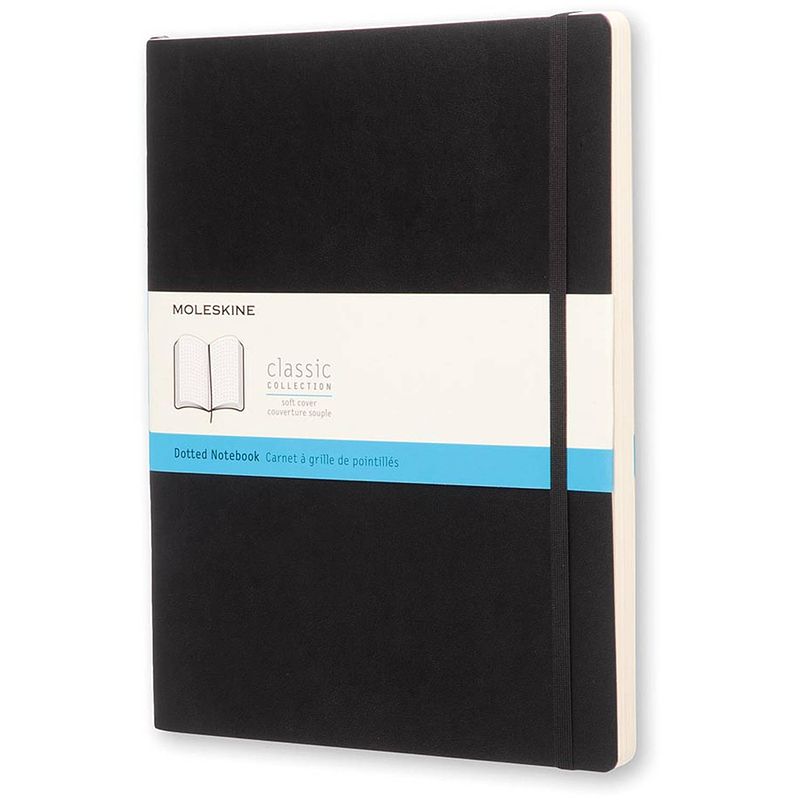 Foto van Moleskine notitieboek, ft 19 x 25 cm, puntraster, harde cover, 192 blad, zwart