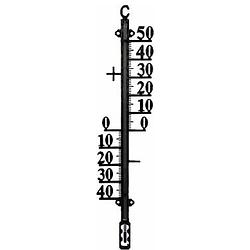 Foto van Talen tools - buitenthermometer - metaal - min/max - 38 cm - zwart