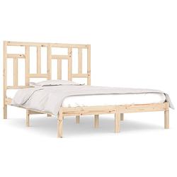 Foto van The living store bedframe grenenhout - 125.5 x 205.5 x 31 cm - rustieke uitstraling