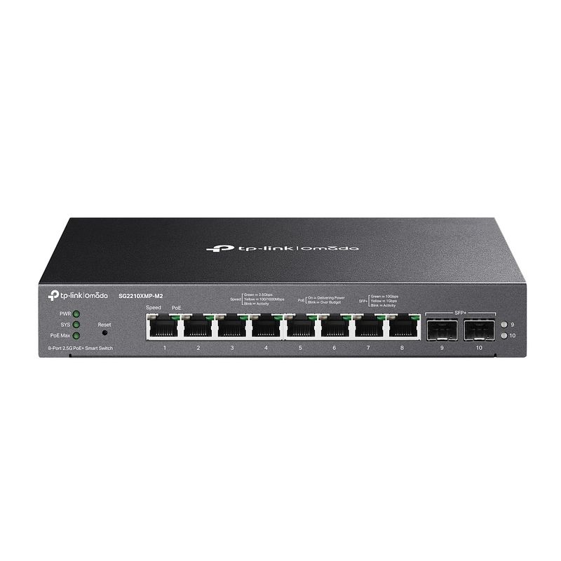 Foto van Tp-link sg2210xmp-m2 switch zwart