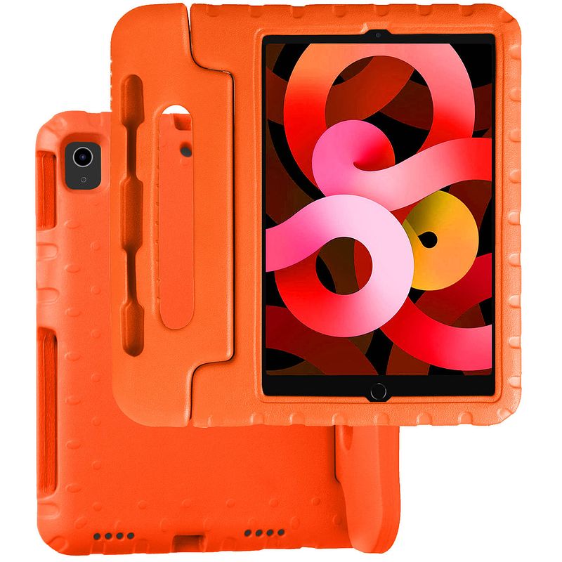 Foto van Basey ipad air 5 hoes - ipad air 5 (2022) kinderhoes - kindvriendelijke ipad air 5 cover kids case oranje