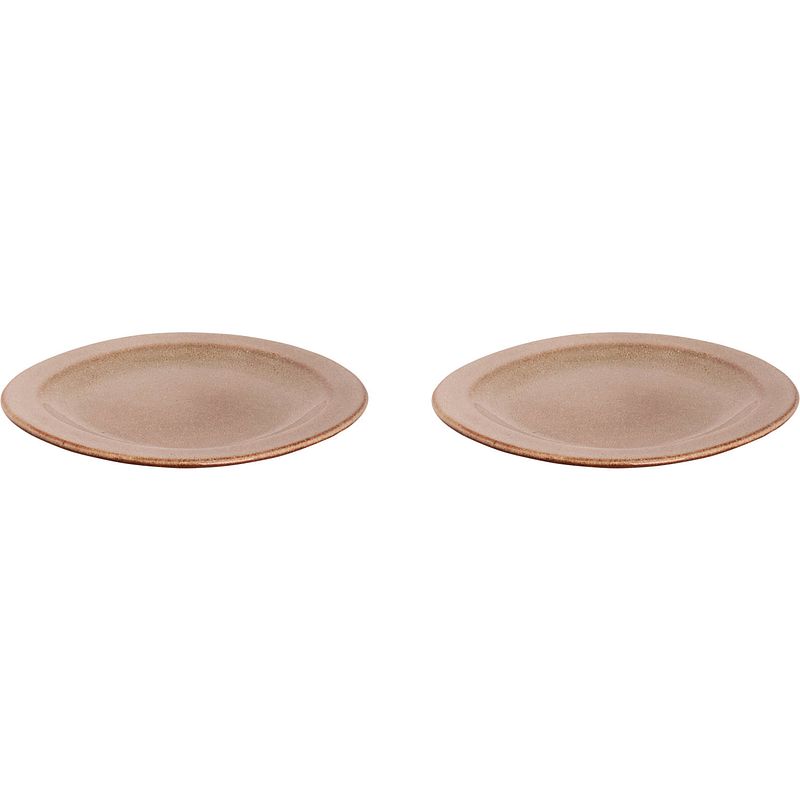 Foto van Palmer bord earth 21 cm bruin stoneware 2 stuk(s)