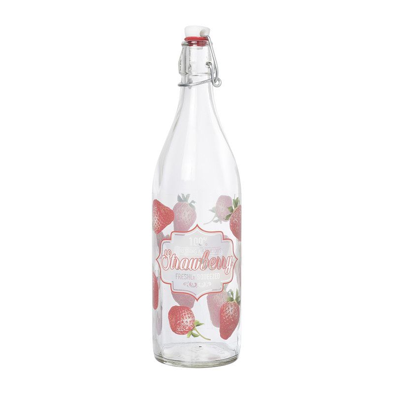 Foto van Waterfles aardbei - 1 liter