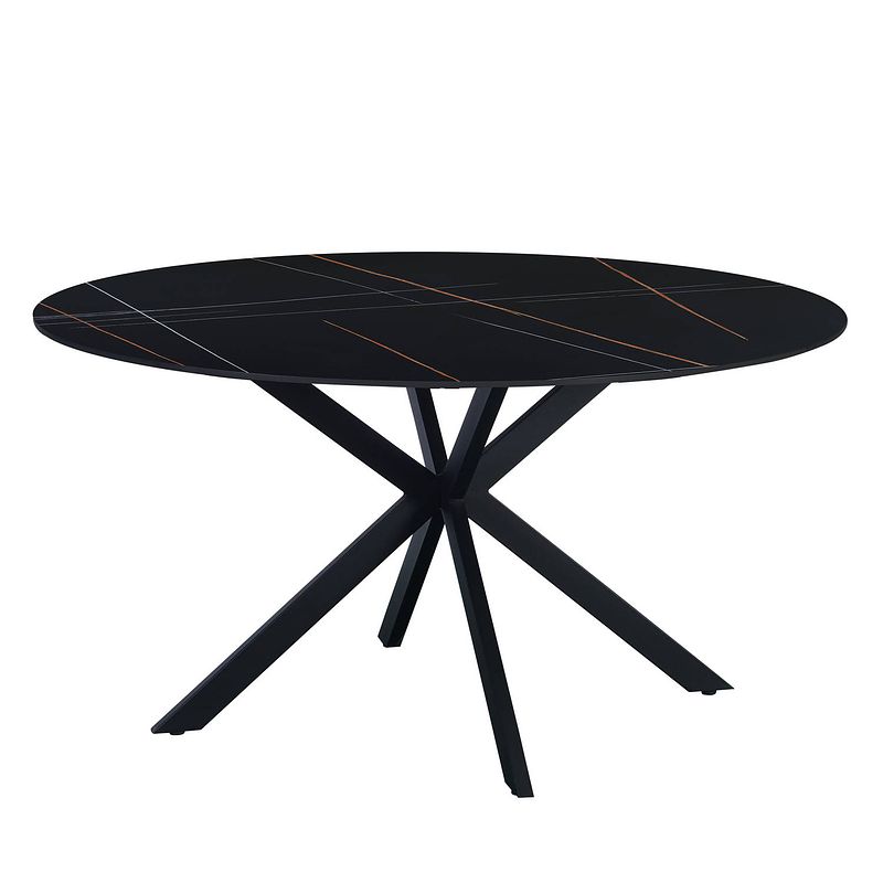 Foto van Ronde eettafel yuna ø150 cm marmerlook zwart