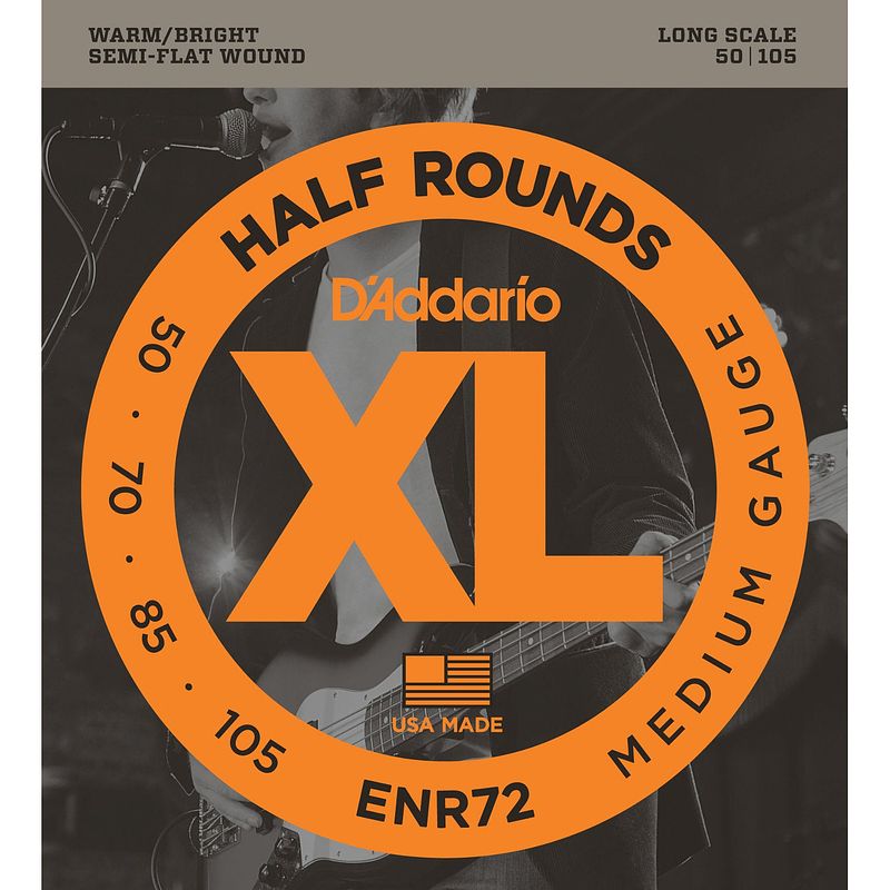 Foto van D'saddario enr72 half rounds snarenset voor elektrische basgitaar