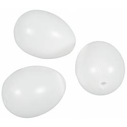 Foto van Witte plastic paaseieren 10 stuks 6 cm - feestdecoratievoorwerp