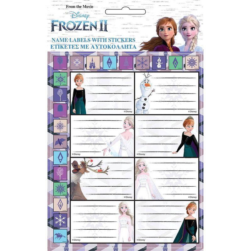 Foto van Disney etiketten frozen ii junior papier wit 8 stuks