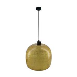 Foto van Dknc - hanglamp metaal - 28x28x25 cm - goud