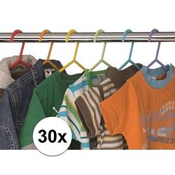 Foto van 30x kledinghangertjes voor kinderkleding - kledinghangers