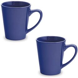 Foto van 2x drinkbekers/mokken blauw 350 ml - bekers