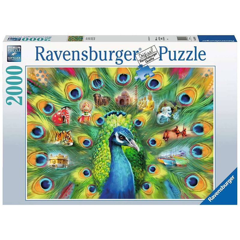 Foto van Ravensburger puzzel land van de pauw 2000st