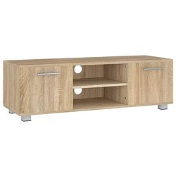 Foto van The living store tv-kast sonoma eiken - 110 x 40 x 35 cm - opbergruimte - kabelmanagement